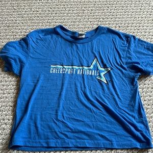 Allstar cheer cheersport blue crop tee shirt women girls sz small blue